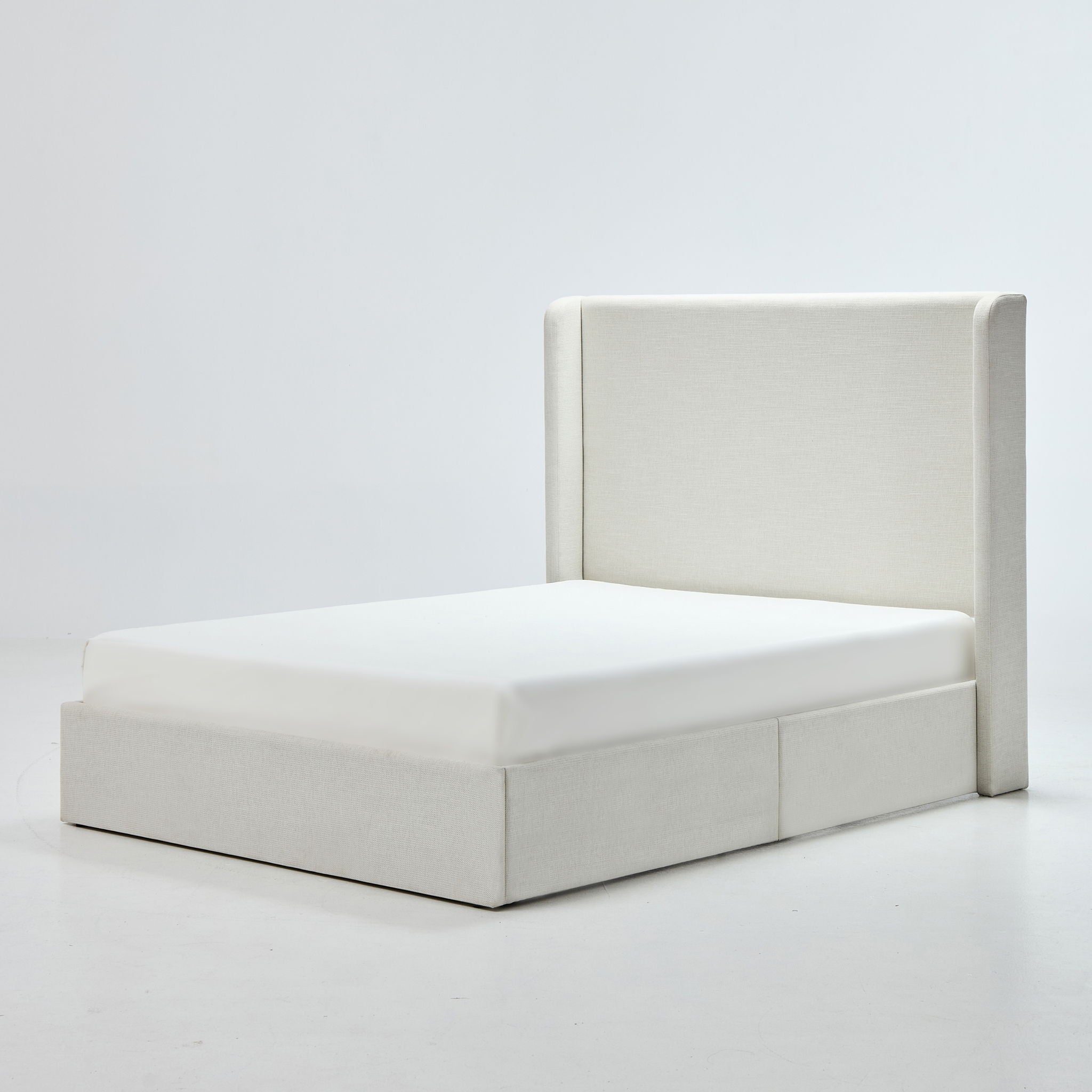 Carmen - California King Size Upholstered Wingback Bed - Ivory