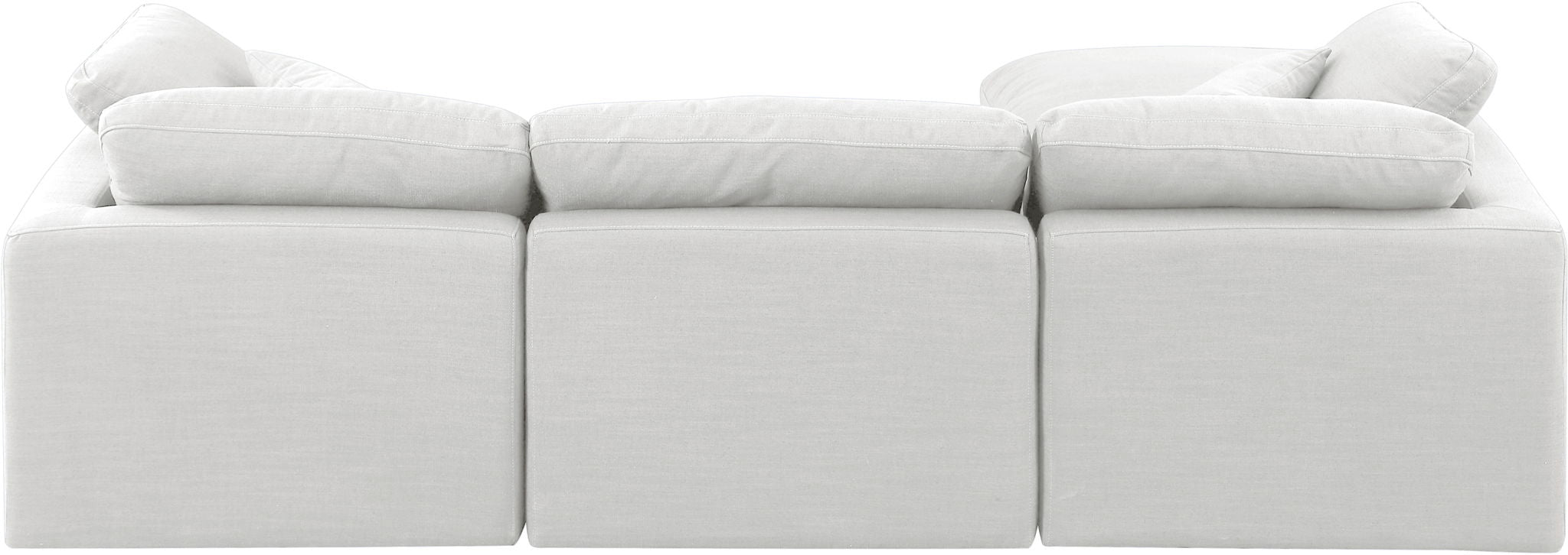 Indulge - Linen 4 Piece Modular Sectional With Chaise - White