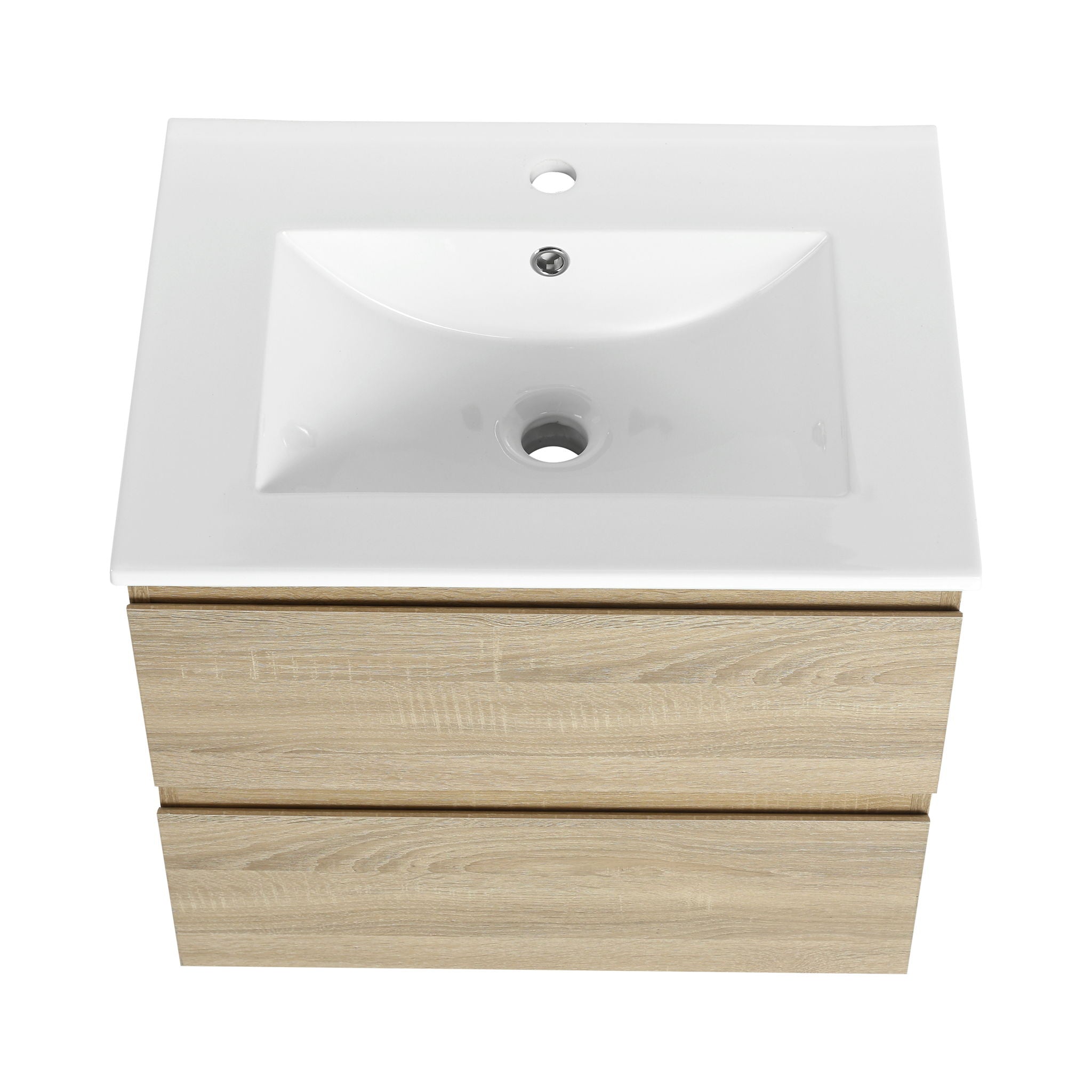 Wall Mounted Bathroom Vanity & Sink, 2 Soft Close Drawers
