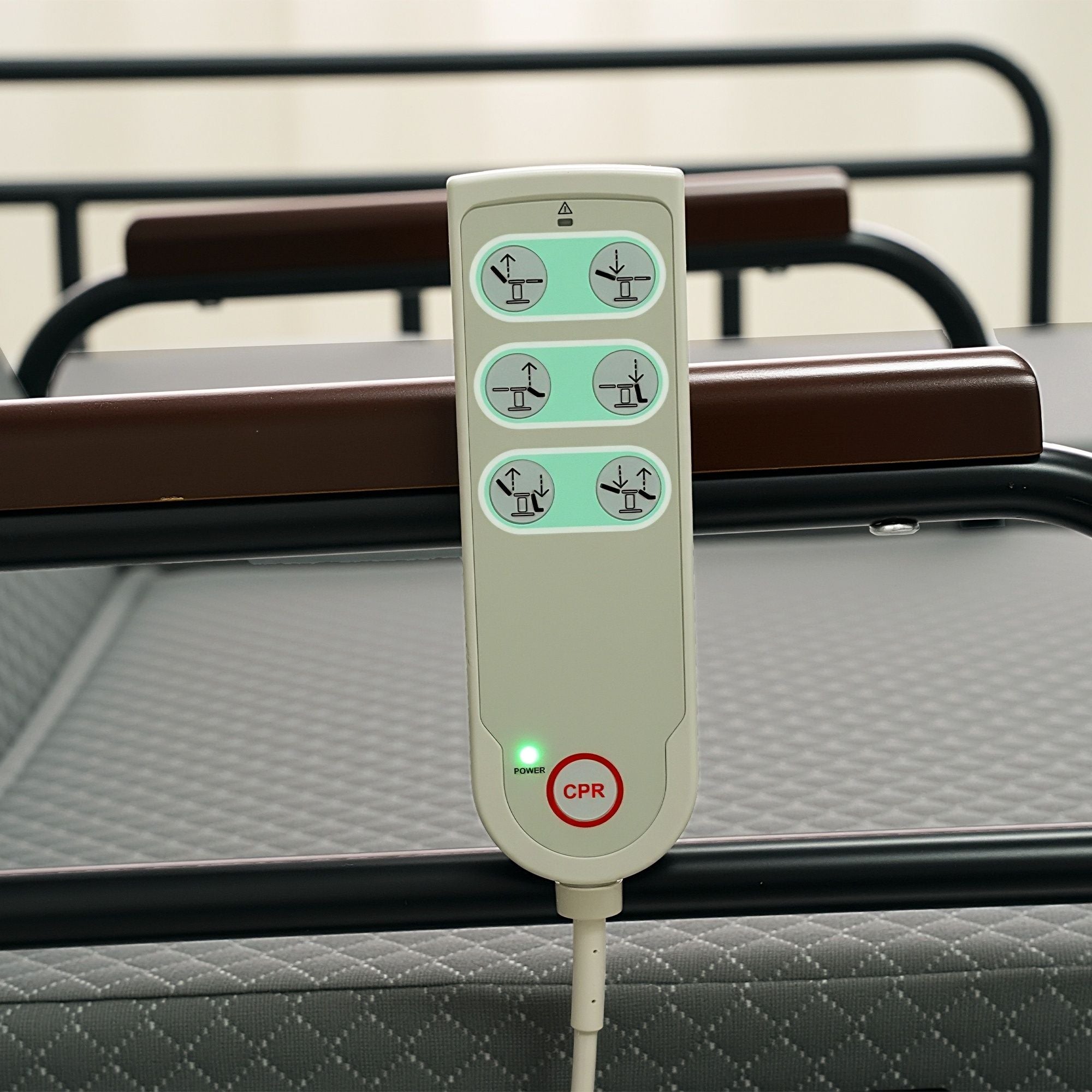 Dual Motor 3 In 1 Electric Nursing Bed Convertible To Wheelchair & Stretcher - Gray