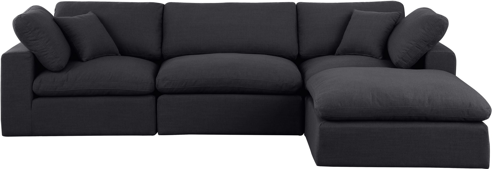 Comfy - 4 Piece Linen Fabric Modular Sectional With Chaise