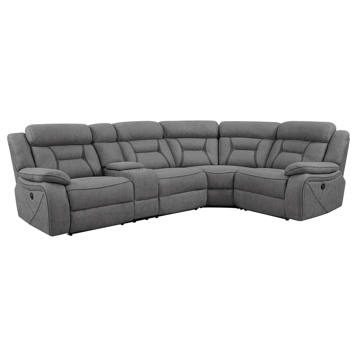 Higgins Power Reclining Leather Look 4 pc Sectional 600370