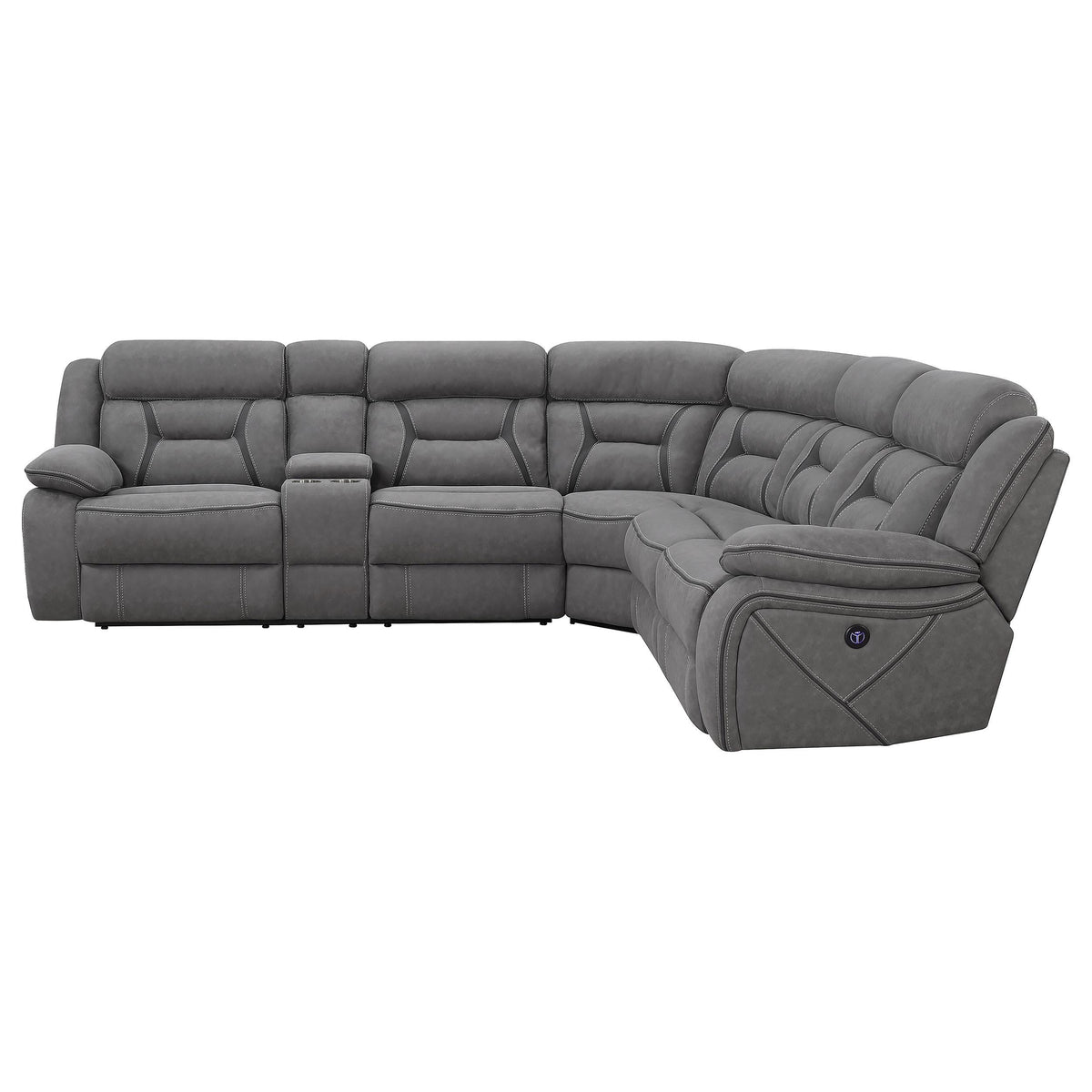 Higgins Power Reclining Leather Look 4 pc Sectional 600370
