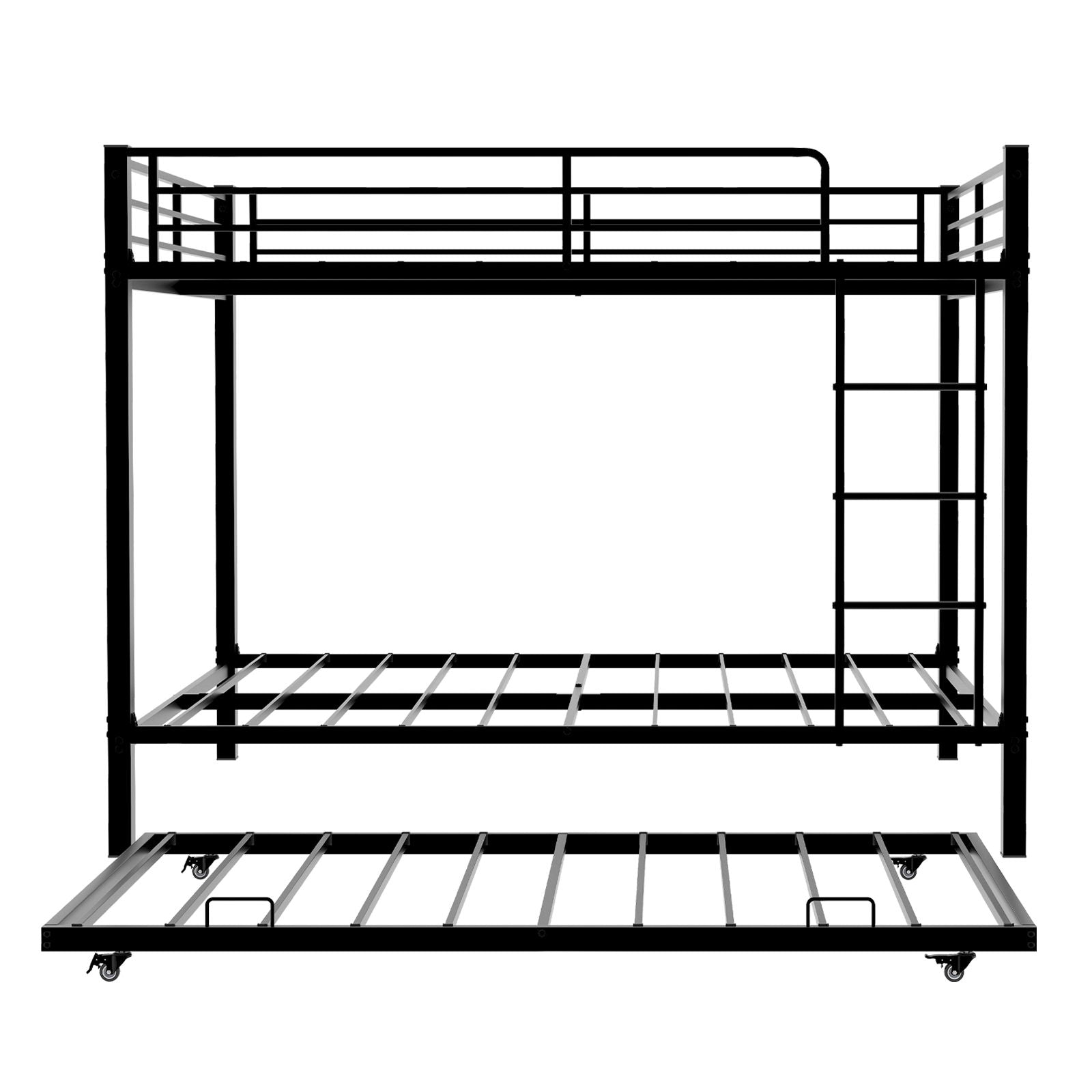 Bunk Bed For Kids, Convertible Frame With Ladders & Guardrail