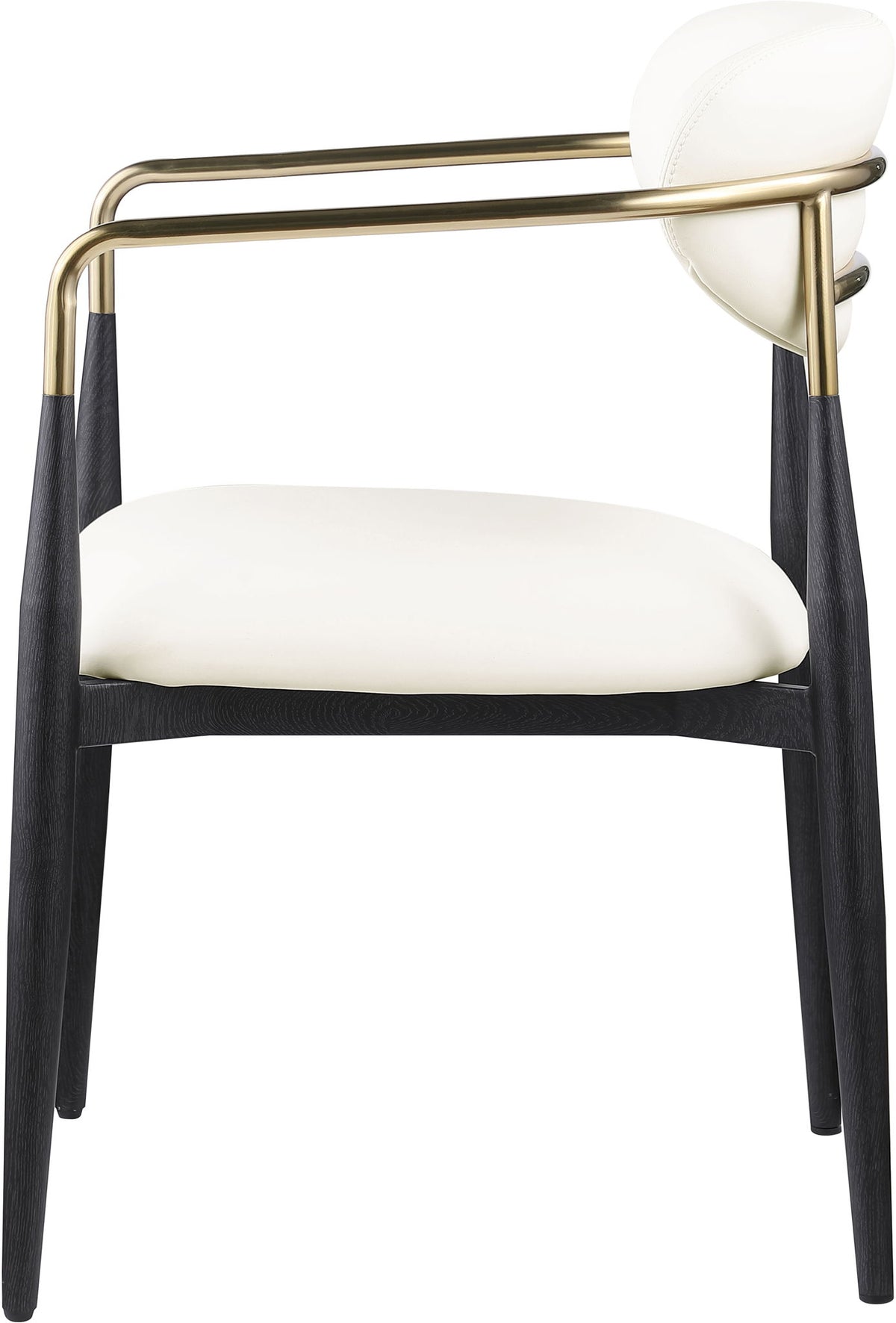 Ronda - Vegan Leather Upholstered Dining Arm Chair - Black Legs