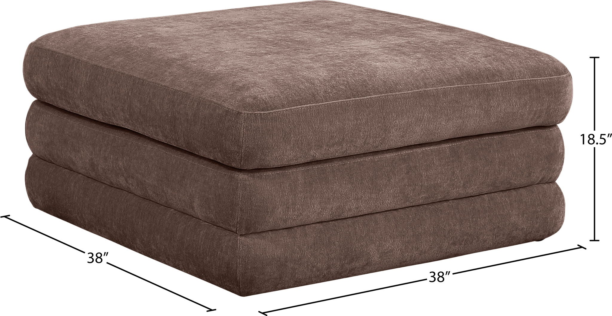 Stellar - Chenille Fabric Upholstered Modular Modular Ottoman