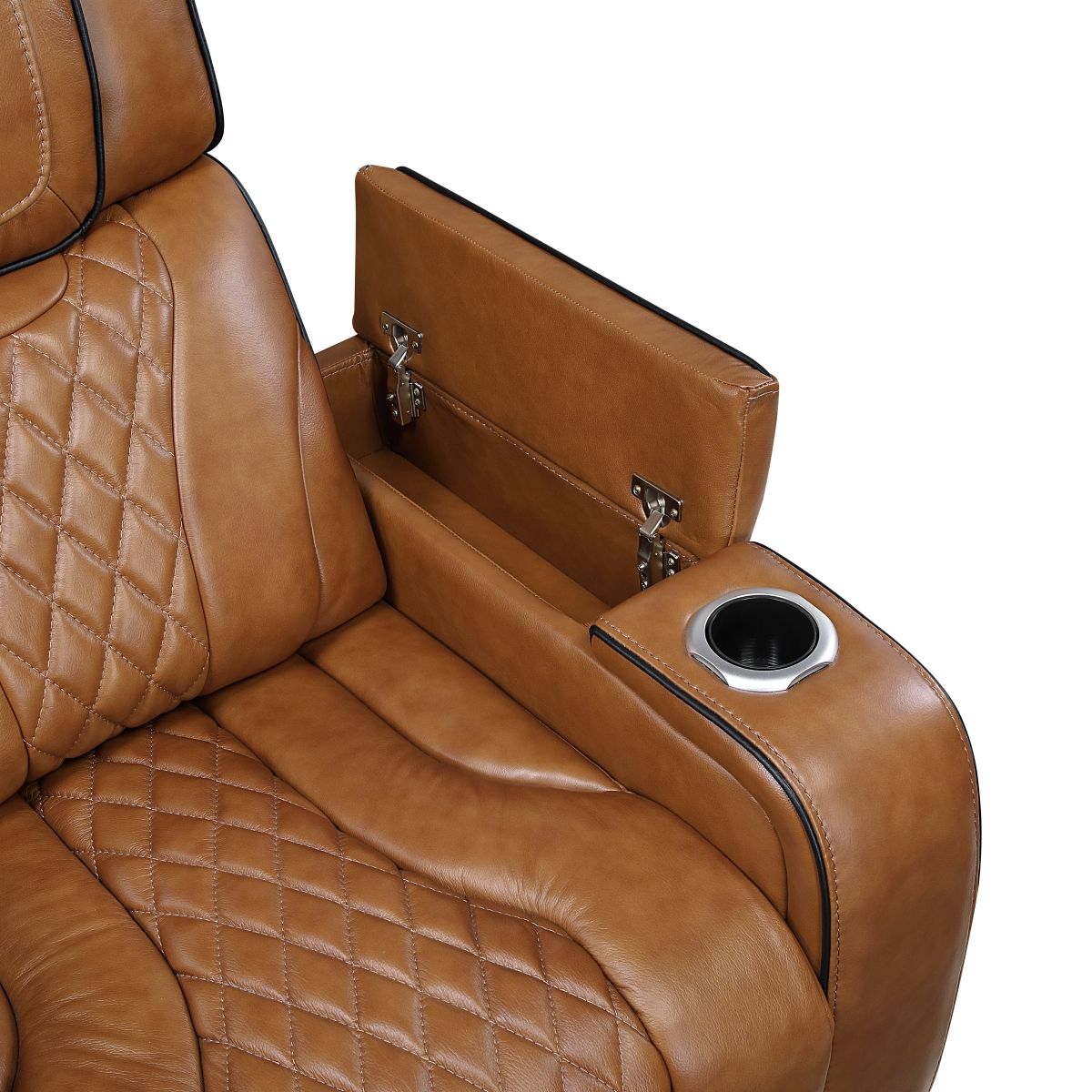 Apex - Power Double Reclining Sofa With Center Drop-Down Cup Holders, Power Headrests, Storage Arms With Cup Holders, Reading Lights, Wireless Charger, Air Massage And Heat, LED Lighting And Charging Ports