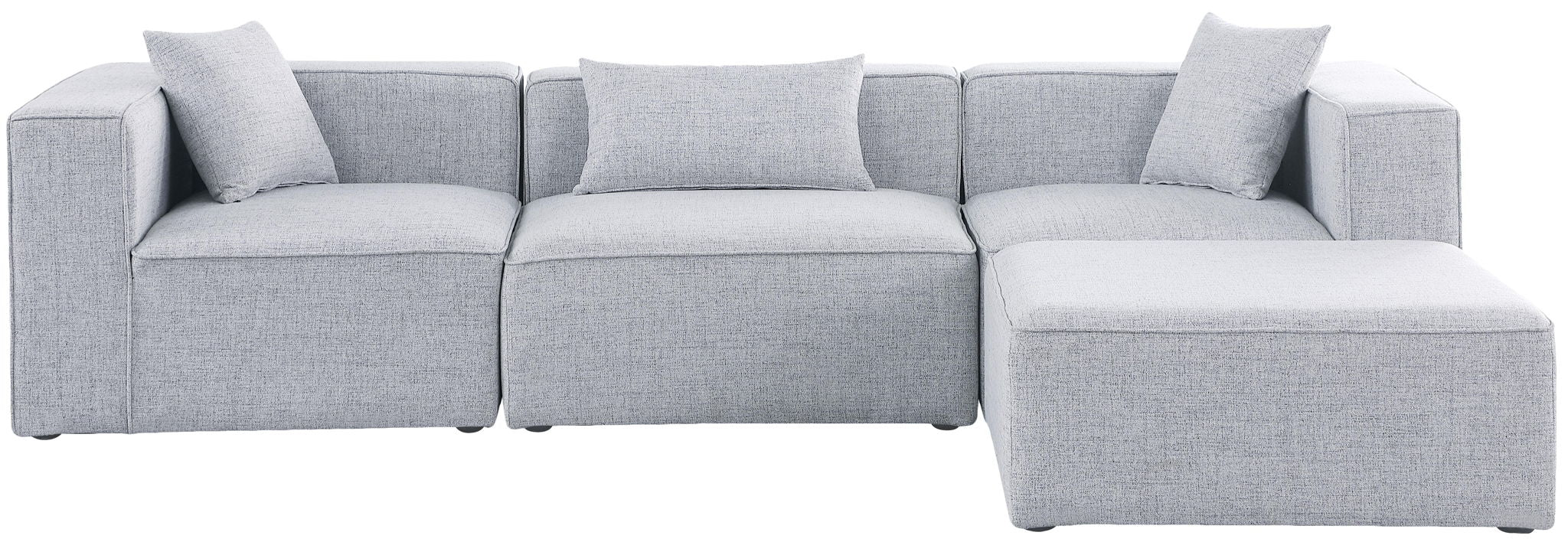 Cube - Linen 4 Piece Modular Sectional With Chaise