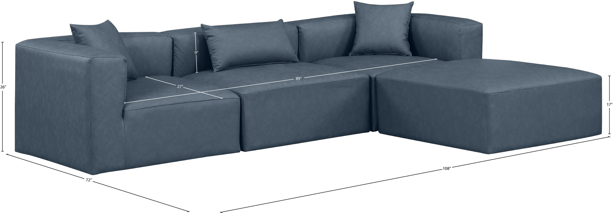 Cube - 4 Piece Modular Sectional With Chaise