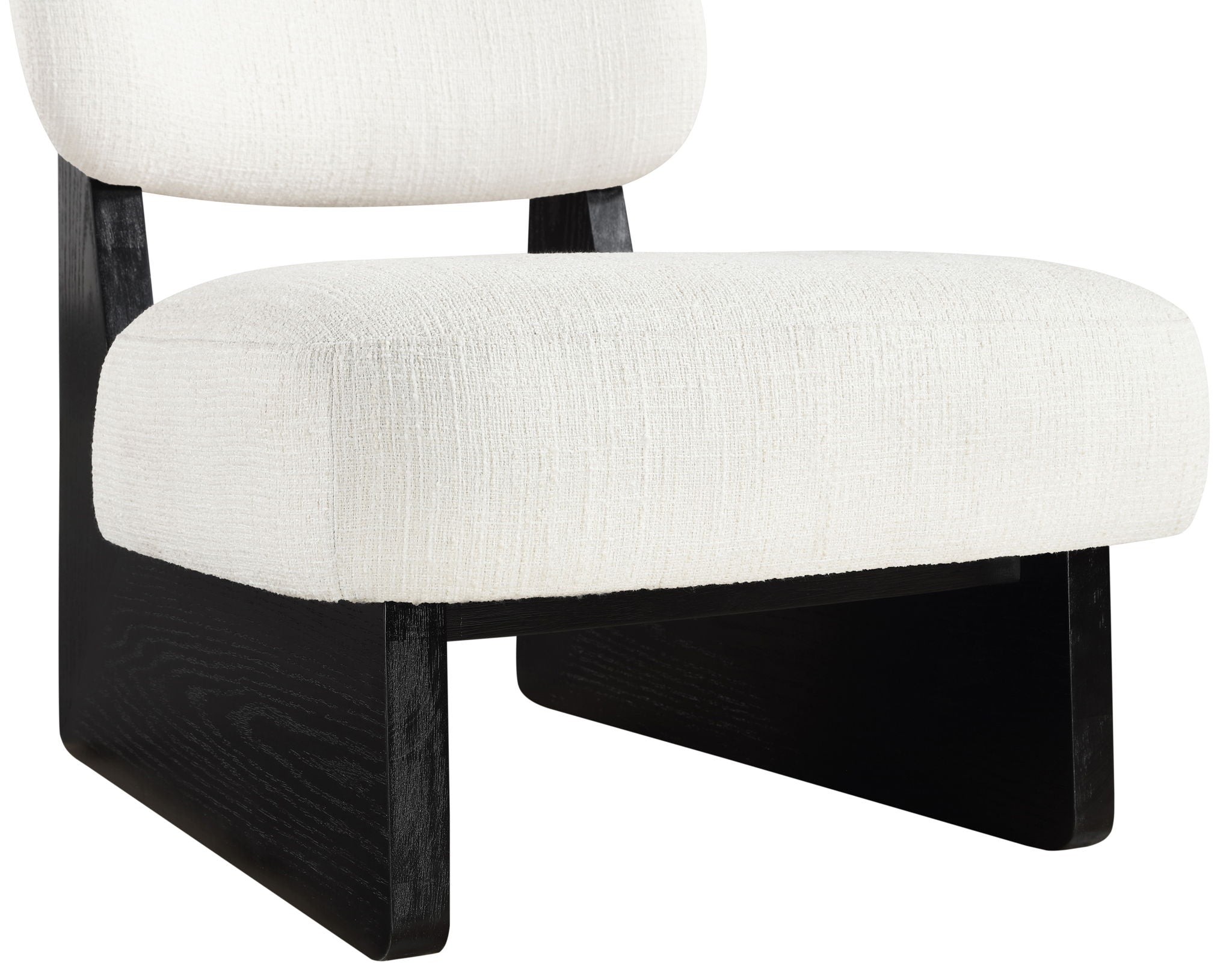 Vetra - Linen Textured Fabric Upholstered Accent Chair With Black Base