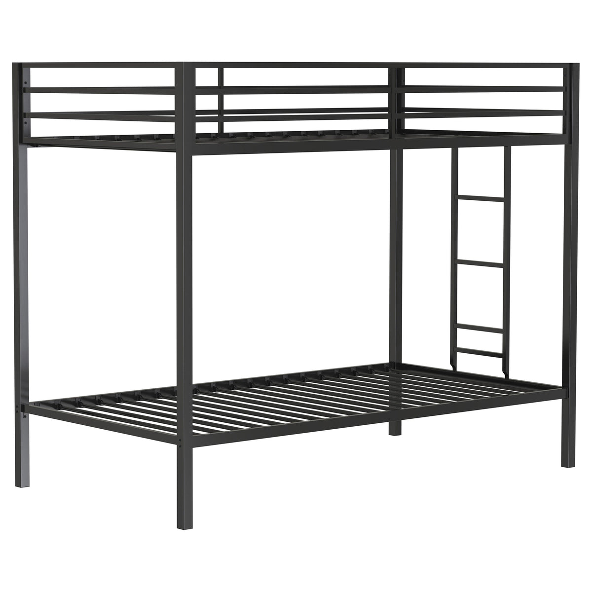 Alevera-Over- Steel Bunk Bed with Ladder Matte Black