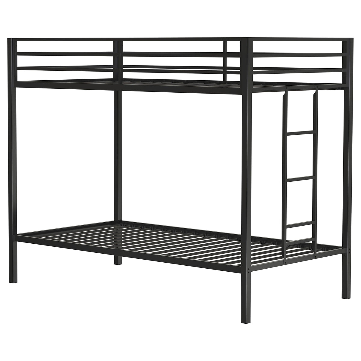 Alevera-Over- Steel Bunk Bed with Ladder Matte Black