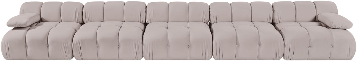 Orin - Velvet 5 Piece Modular Armless Sofa