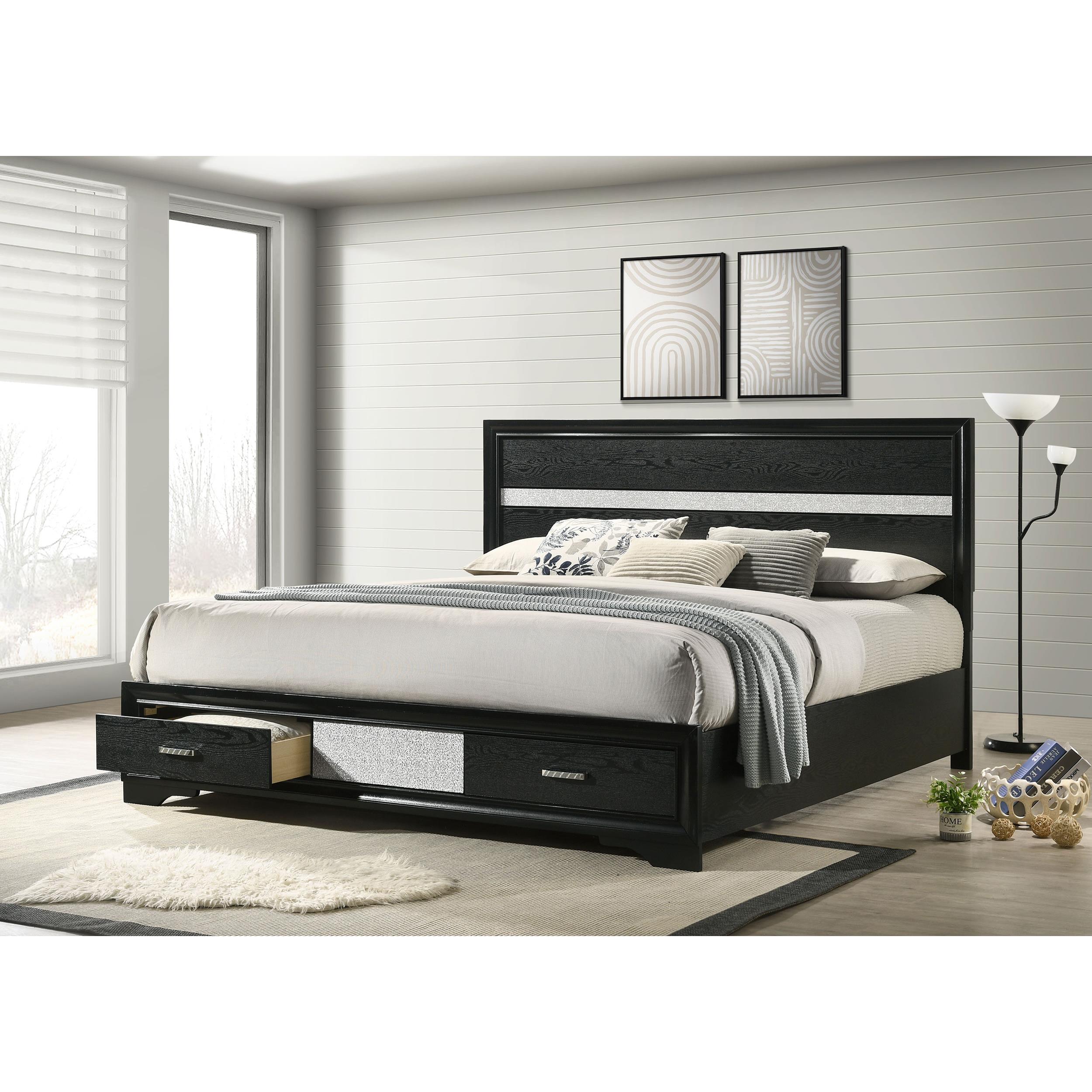 Diamond Modern Furniture COA Miranda King Panel Bed with Storage 206361KE IMAGE 6