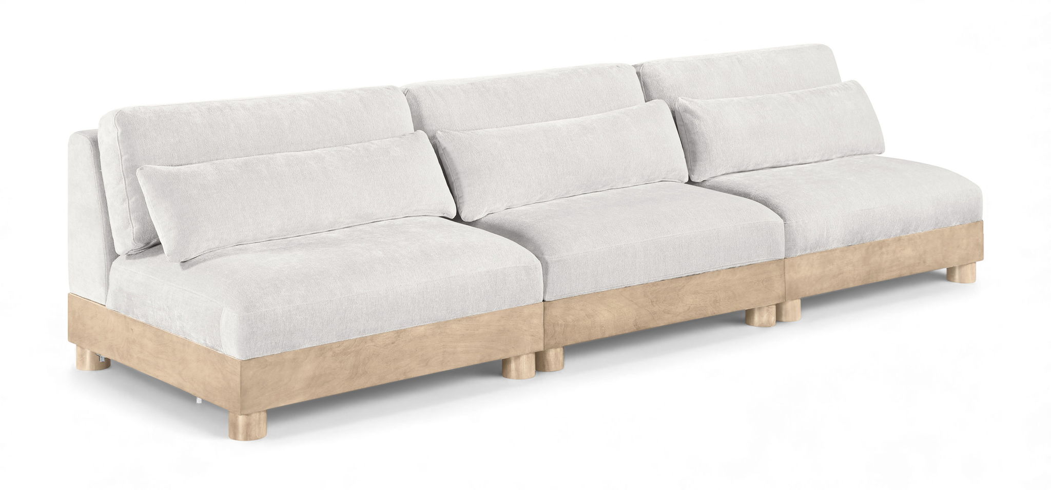 Turin - Chenille Fabric Upholstered Modular Sectional - White