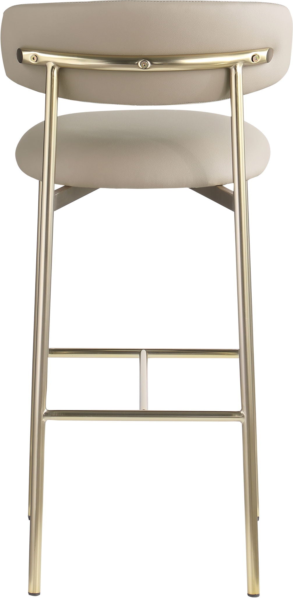 Lupita - Vegan Leather Upholstered Bar Stool With Brushed Gold Frame (Set of 2)