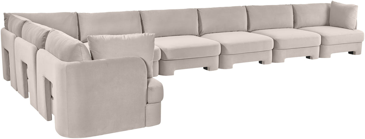 Hammond - Velvet Performance Fabric Upholstered 8 Piece L-Shaped Sectional