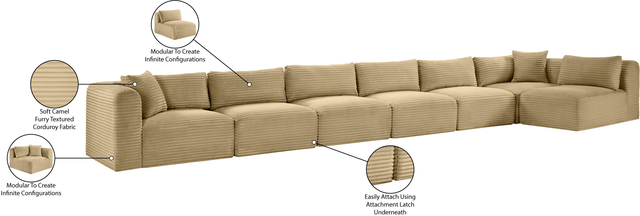 Shaggy - 7 Piece Modular Sectional