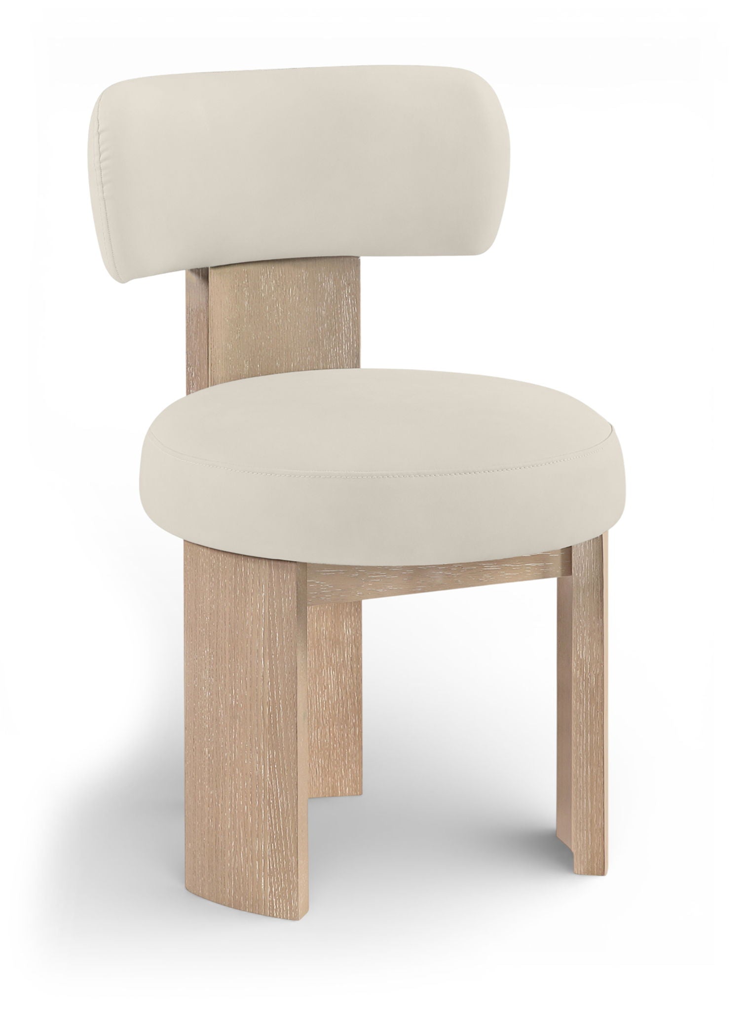 Atelier - Vegan Leather Upholstered Dining Chair (Set of 2) - Taupe / Painted Natural