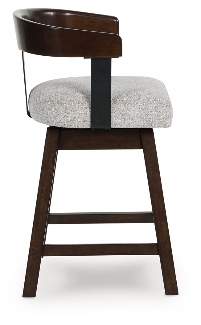 Haddigan - Upholstered Swivel Barstool (Set of 2) - Dark Brown