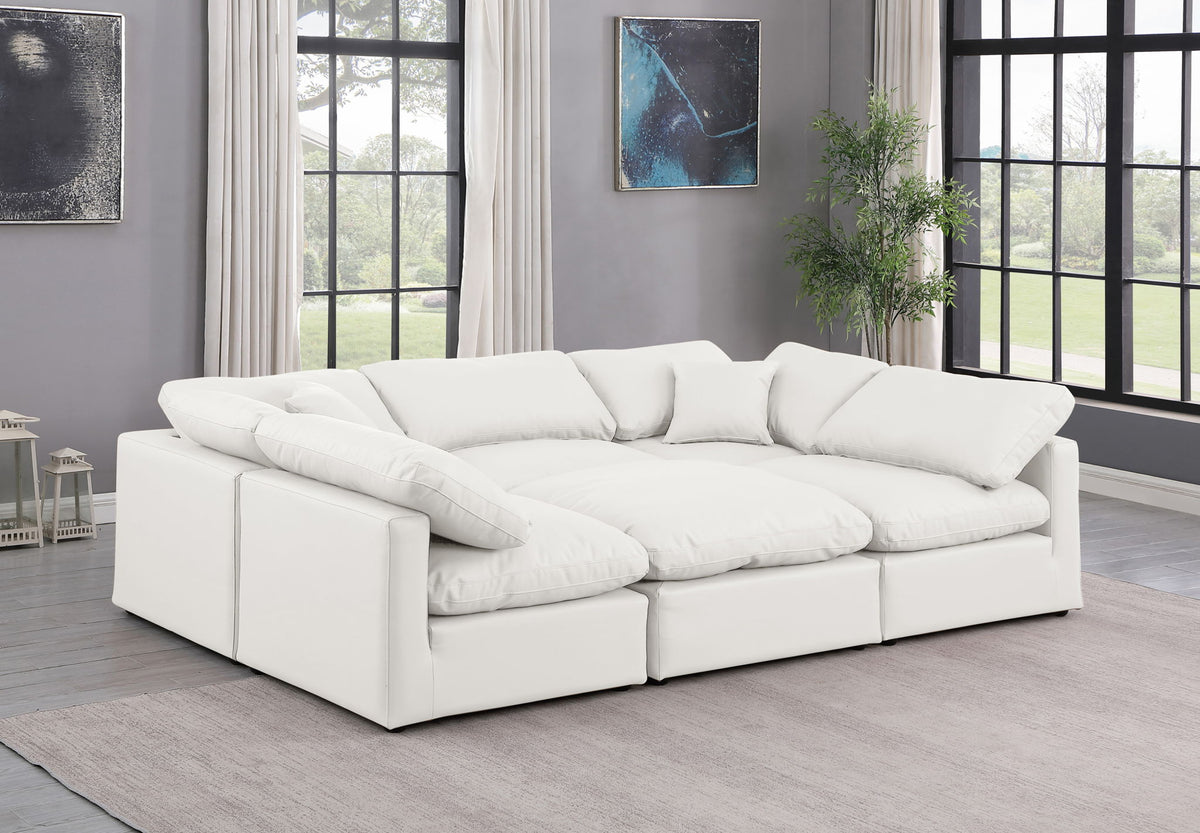 Indulge - Faux Leather 6 Piece Modular Sectional