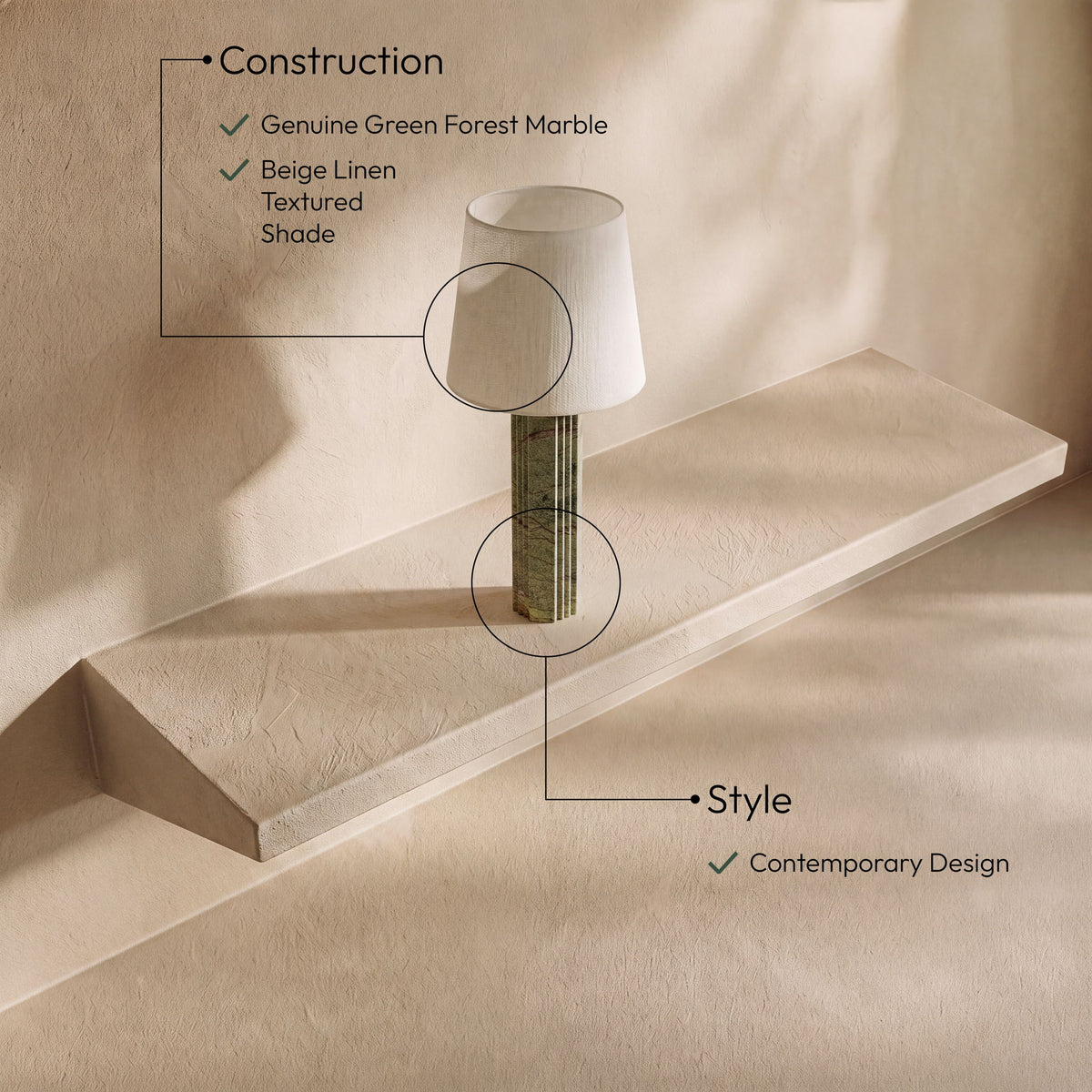 Orison - Linen Textured Fabric Table Lamp