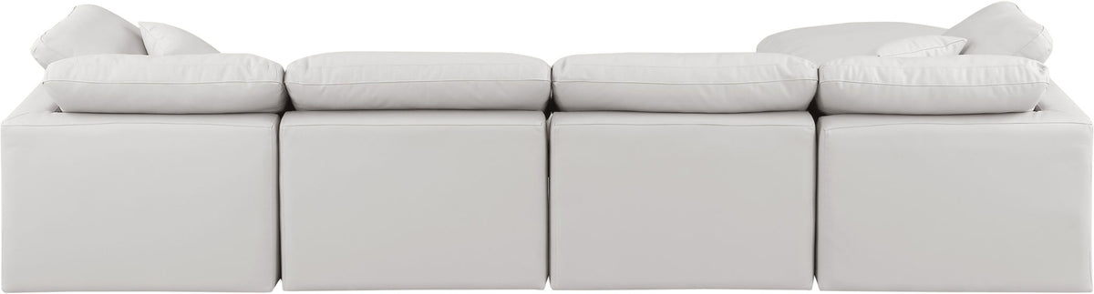 Indulge - Faux Leather 5 Piece Modular Sectional With Chaise