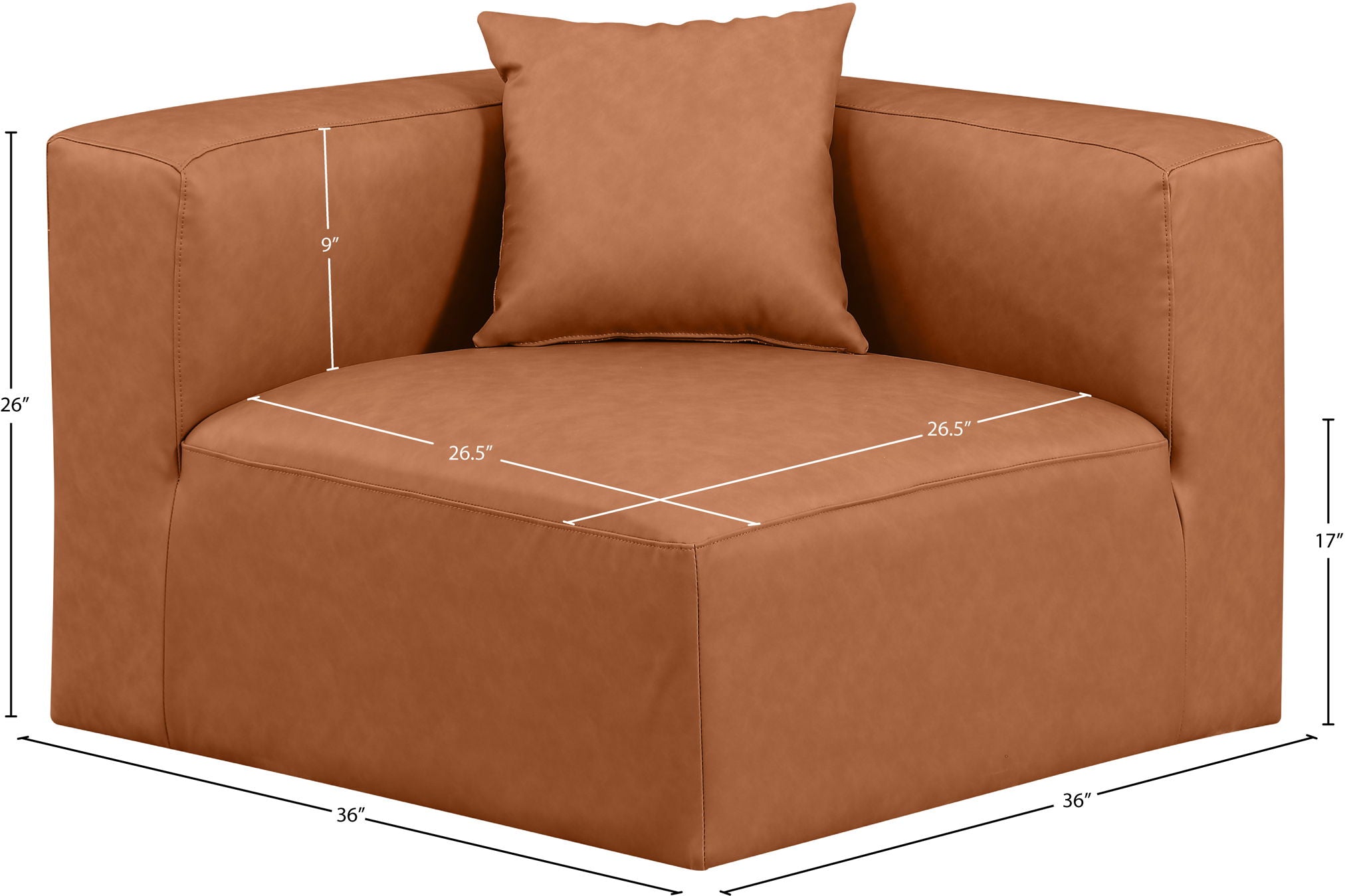 Cube - Corner Chair - Cognac