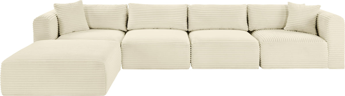 Shaggy - 5 Piece Modular Sectional With Ottoman