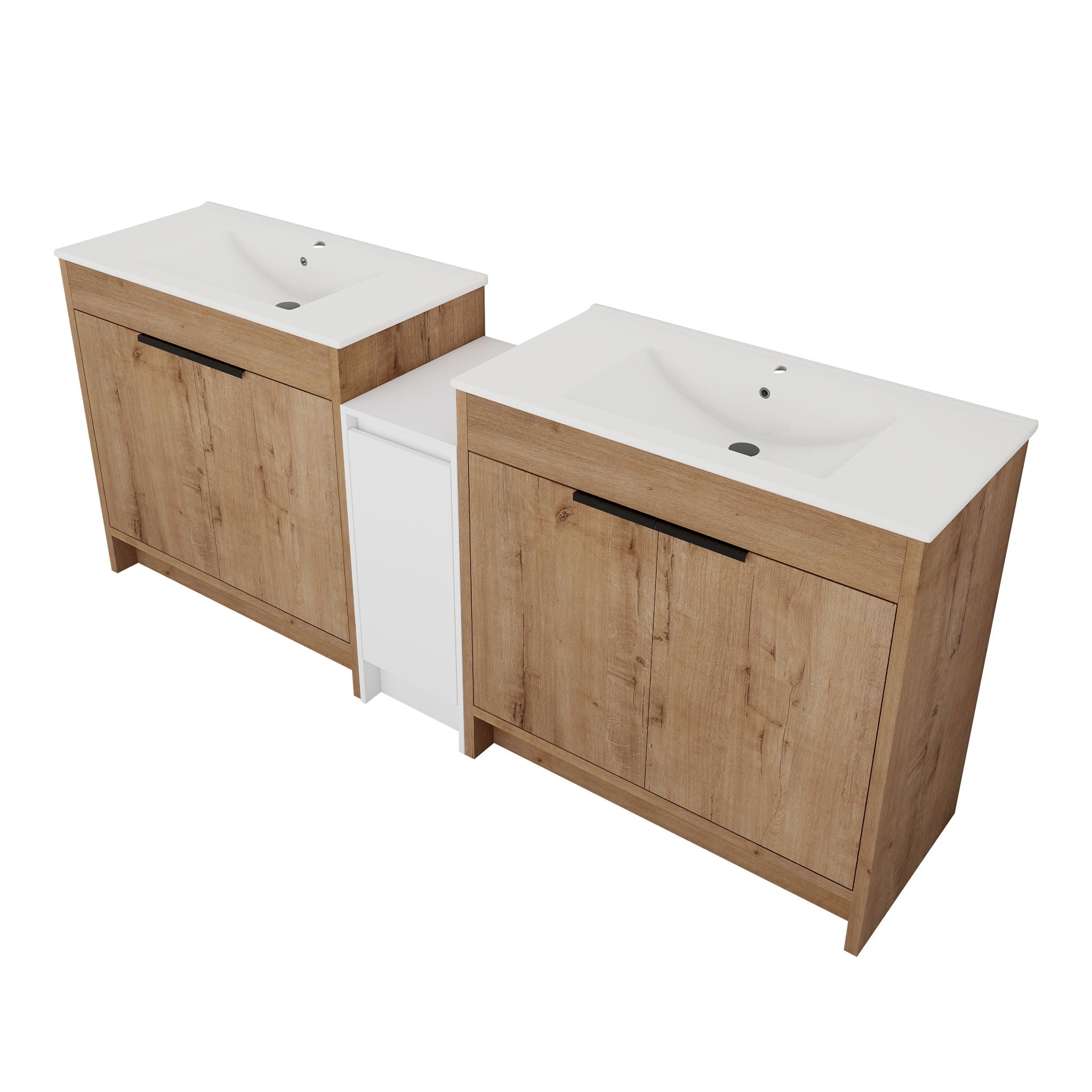 Freestanding Bathroom Vanity & Sink, Storage Cabinets, Soft Closing Doors