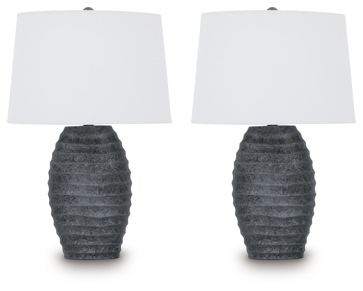 Caronick - Poly Table Lamp (Set of 2) - Antique Silver Finish