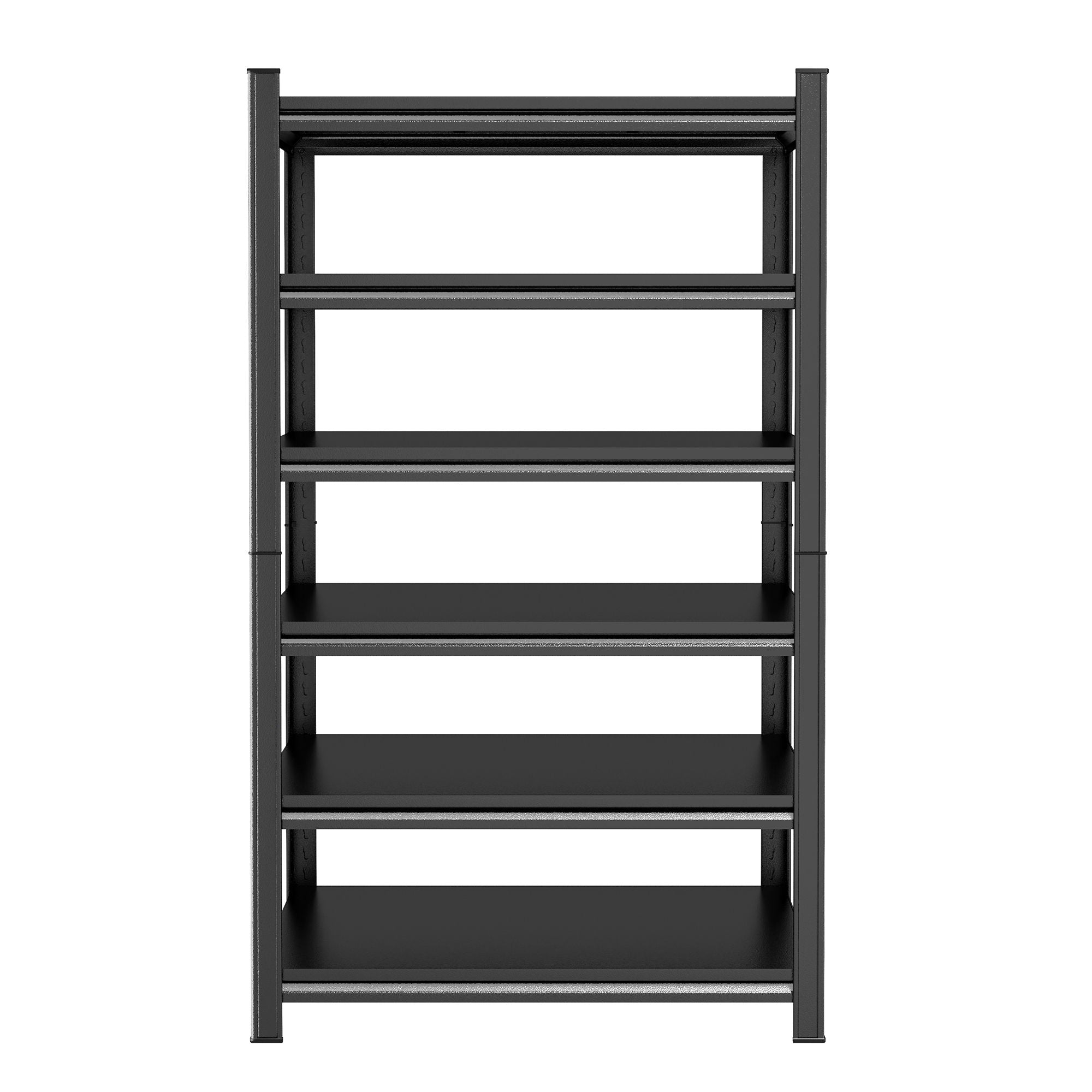 6 Tier Storage Rack, Garage Shelving, Adjustable Shelves & Reinforced Double Layer Uprights - Black