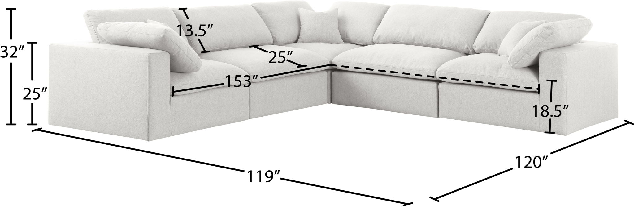 Serene - 5 Piece Modular Sectional