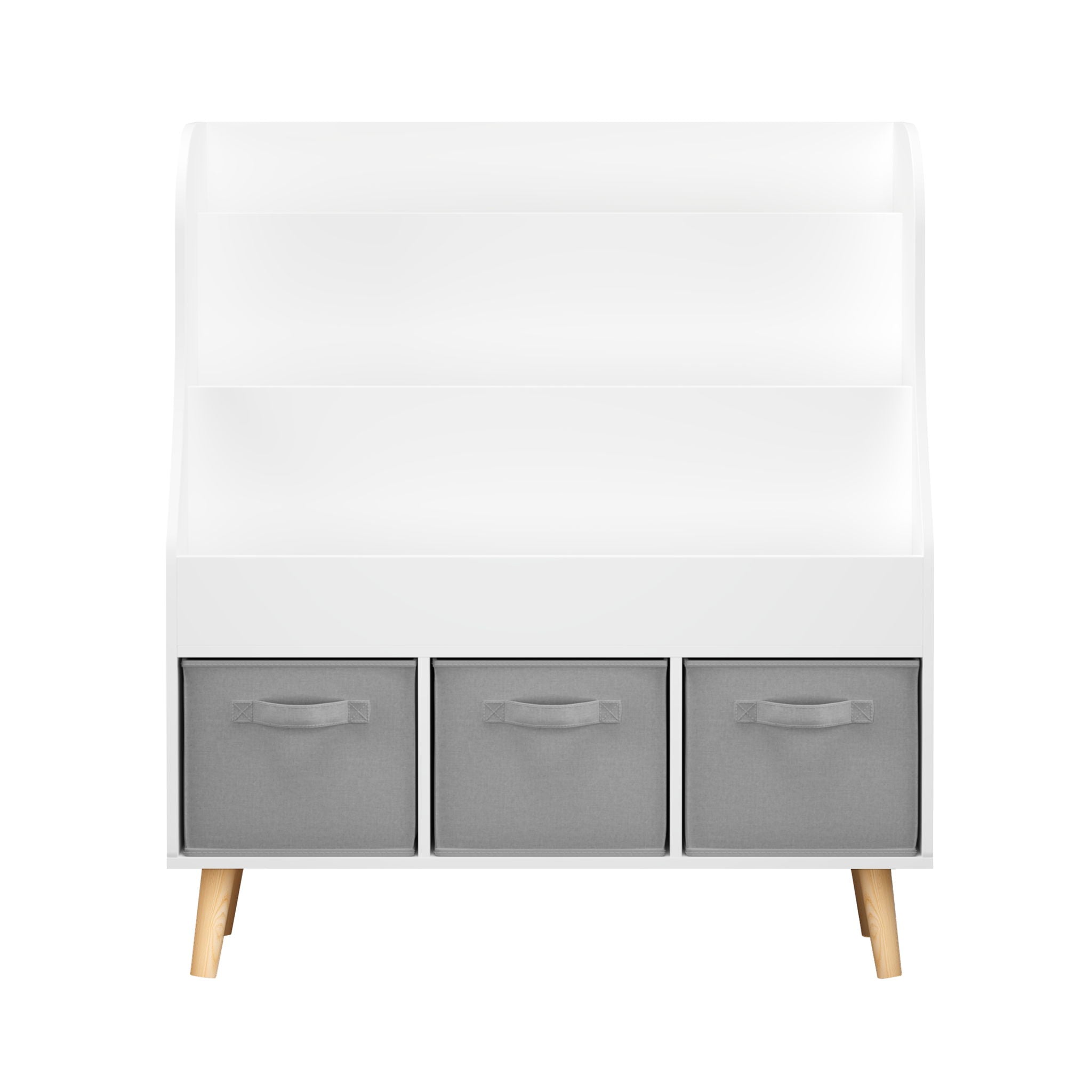 Bookshelf With 3 Bins, Storage Shelf For Toys And Books
