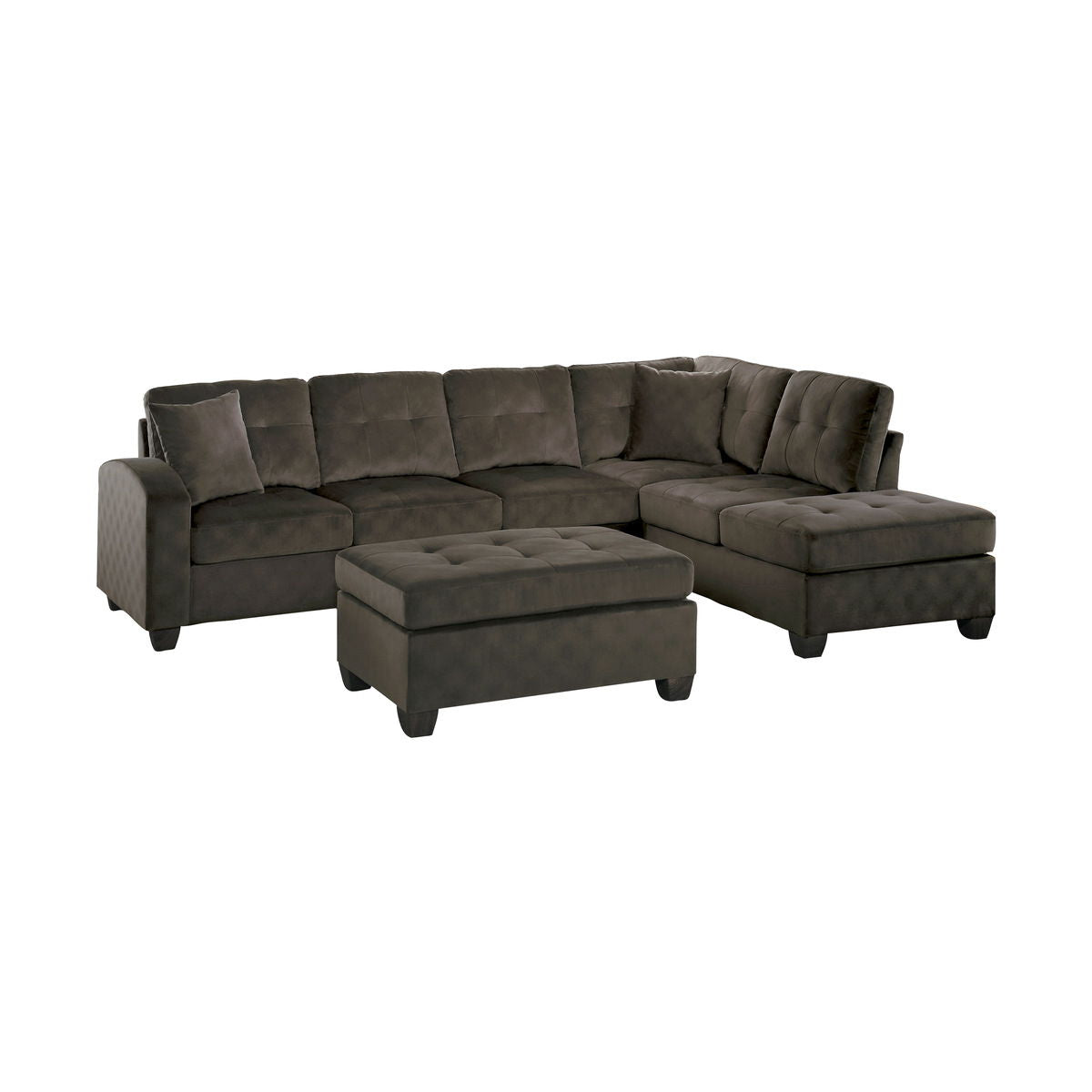 Emilio - 3 Piece Reversible Sectional With Ottoman