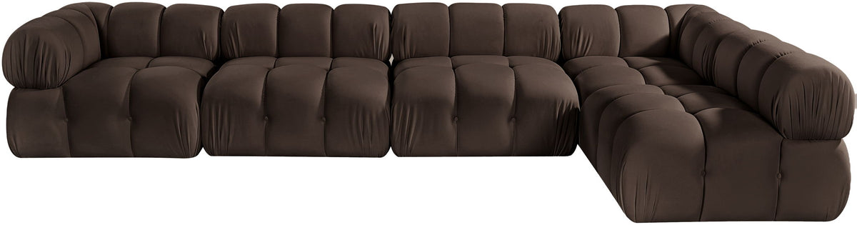 Orin - Velvet 5 Piece Modular Sectional