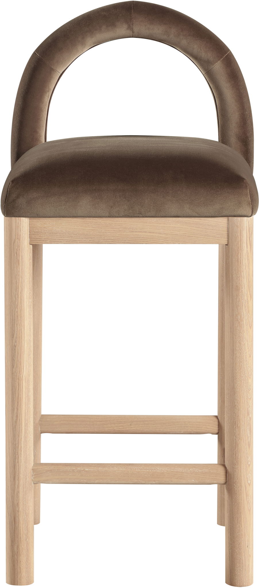 Conrad - Velvet Counter Stool With Natural Legs