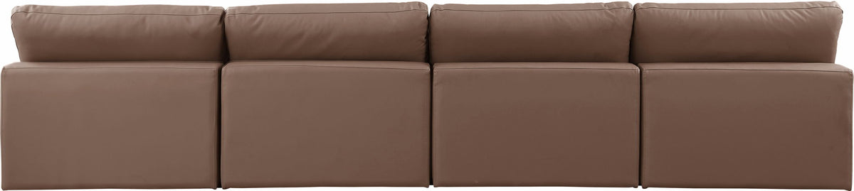 Comfy - Faux Leather Modular Armless Sofa 4 Seats