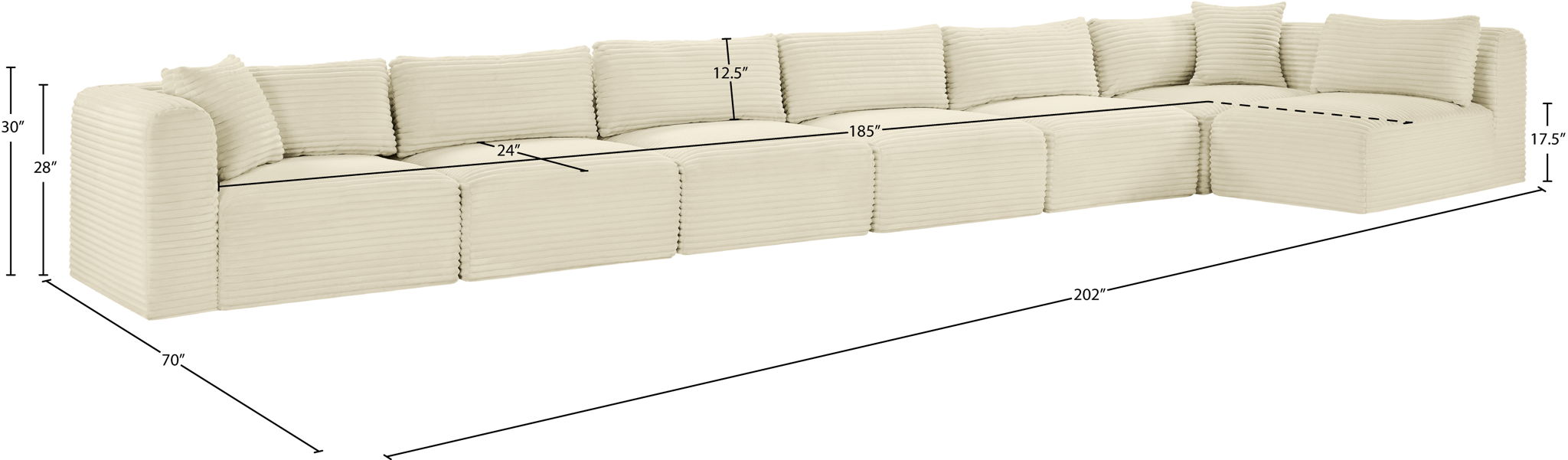 Shaggy - 7 Piece Modular Sectional