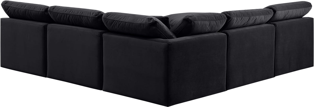 Indulge - Velvet 5 Piece Modular Corner Armless Sectional