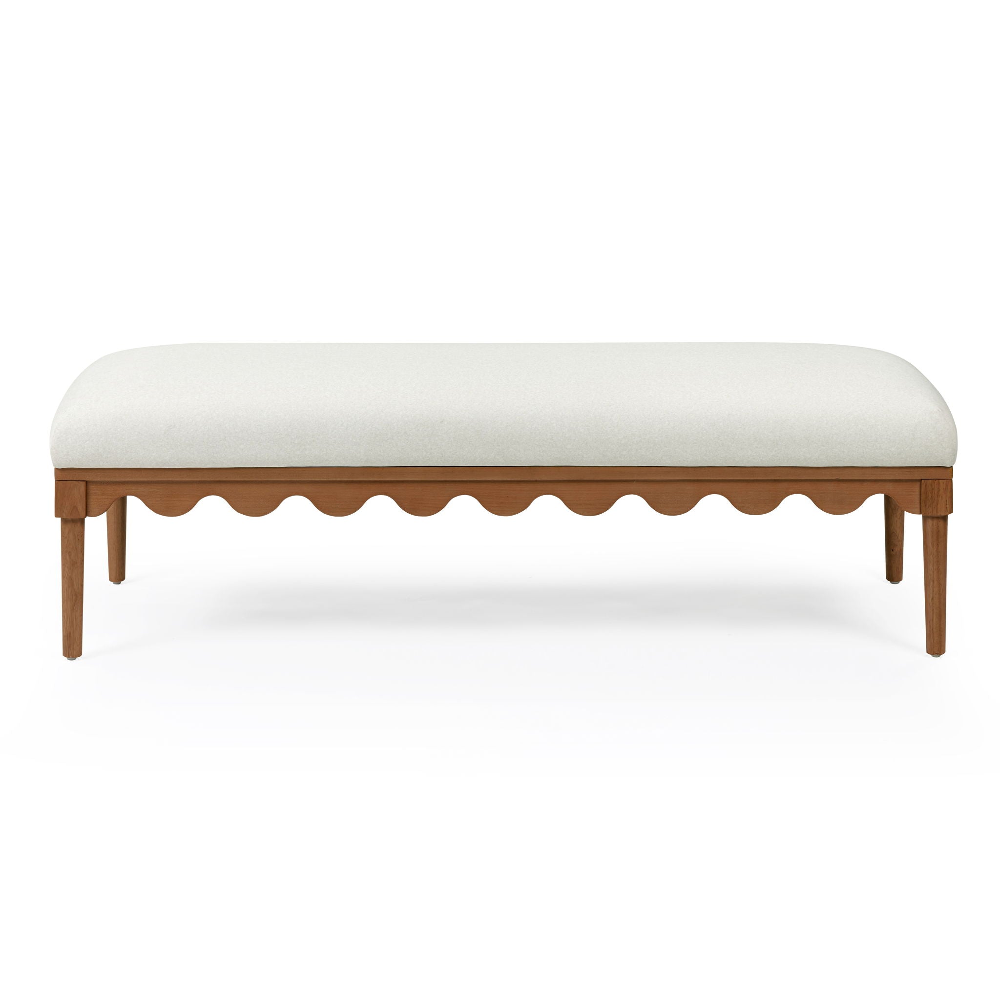 Oodle - Vegan Mohair Bench, Walnut Legs