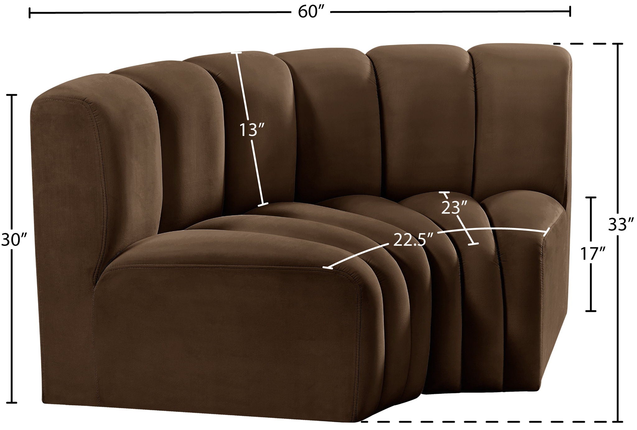 Arc - Velvet 2 Piece Modular Sofa