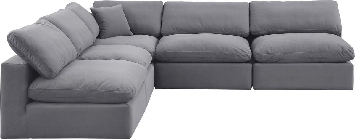 Comfy - 5 Piece Velvet Modular Corner Armless Sectional
