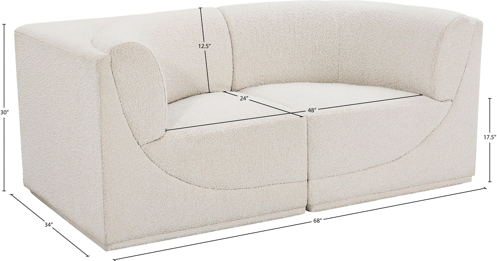 Ollie - 2 Seat Modular Sofa