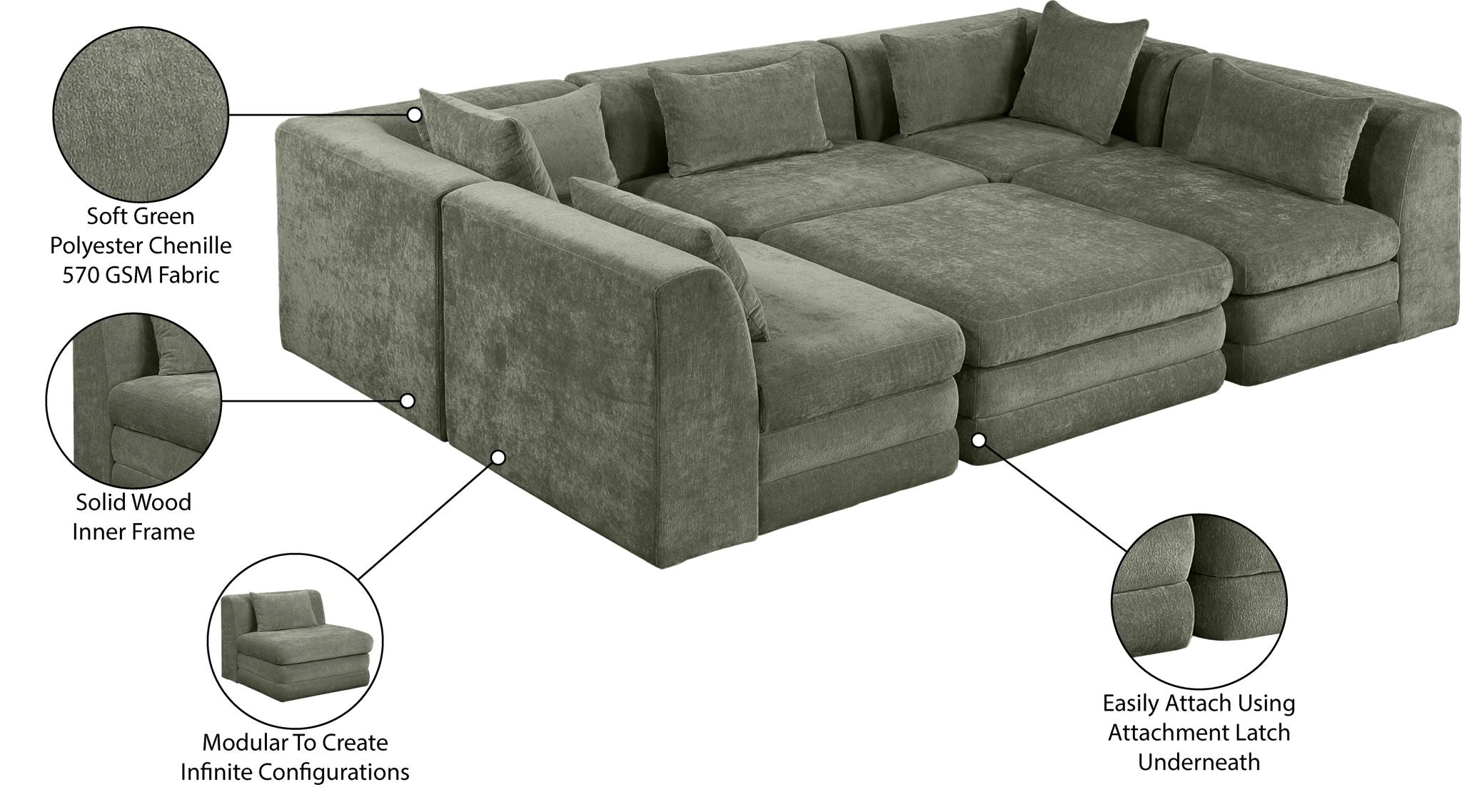 Stellar - 6 Piece Upholstered Modular Sectional