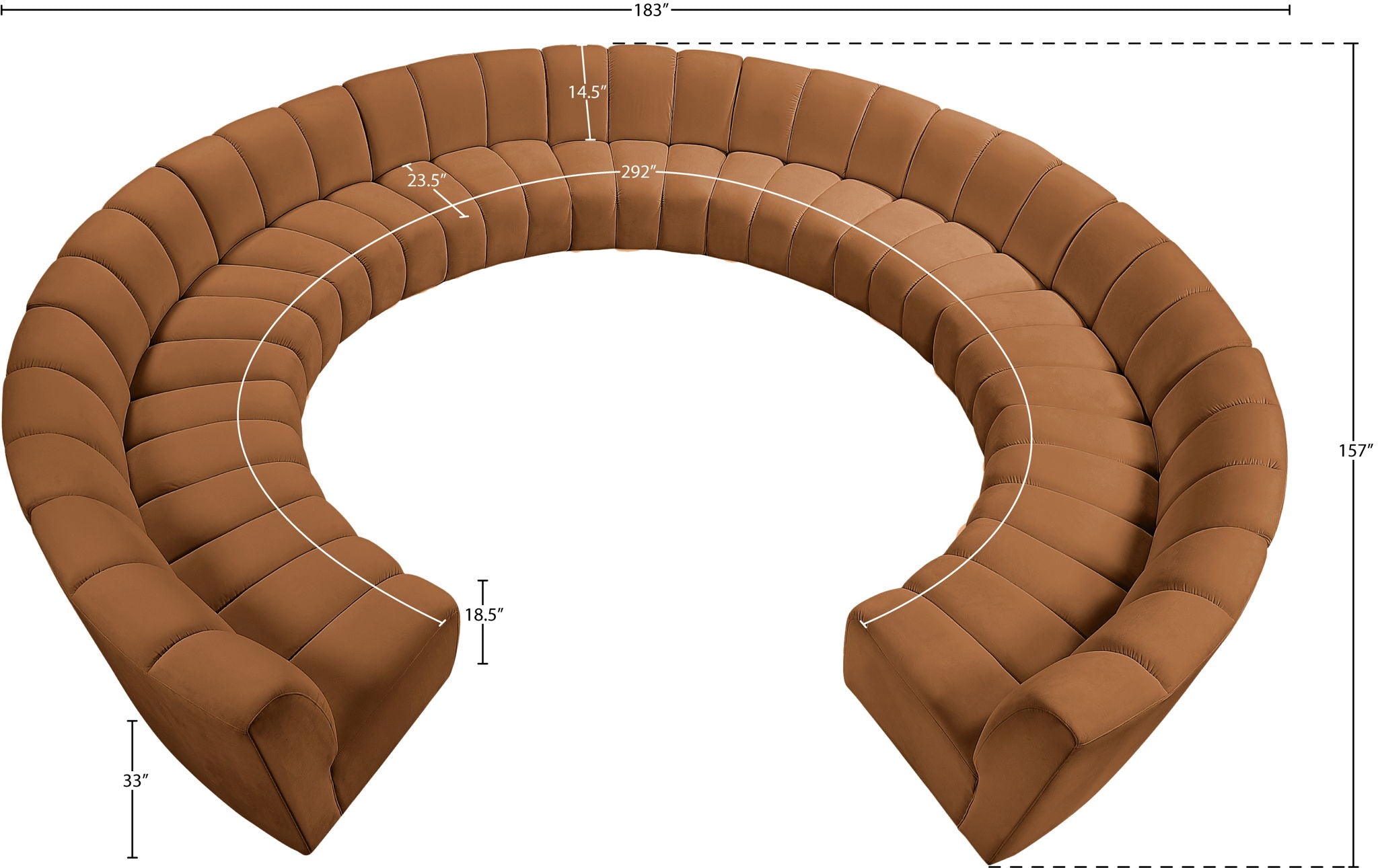 Infinity - 11 Piece Modular Sectional - Saddle