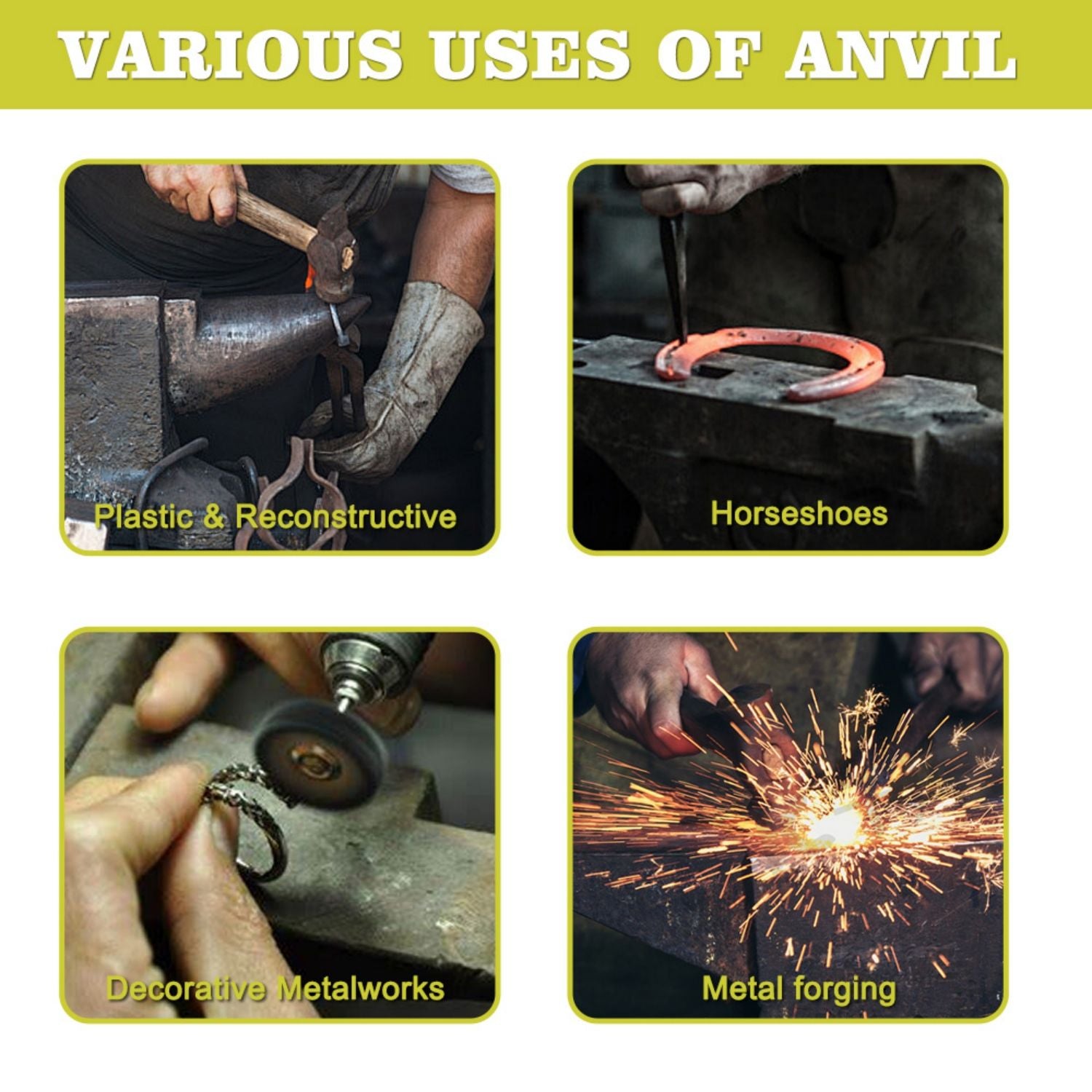 Multi Angle Anvil With Round And Square Holes