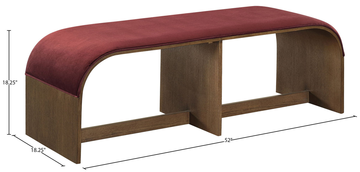 Sable - 52" Velvet Performance Fabric Upholstered Bench