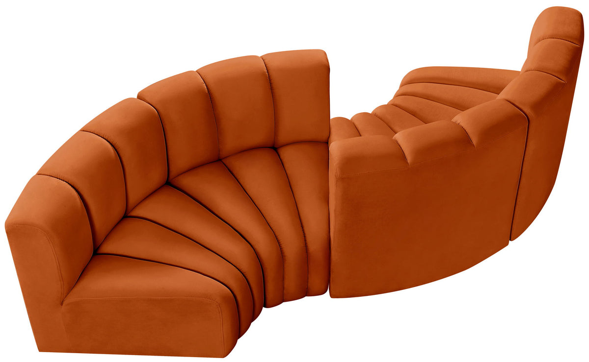 Arc - Velvet 4 Piece Curved Modular Sofa