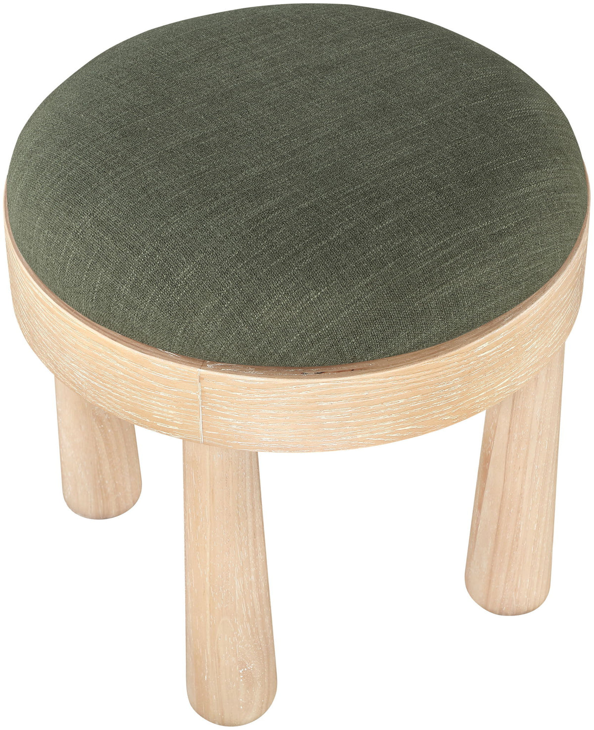 Larea - Linen Textured Fabric Ottoman - Natural Base